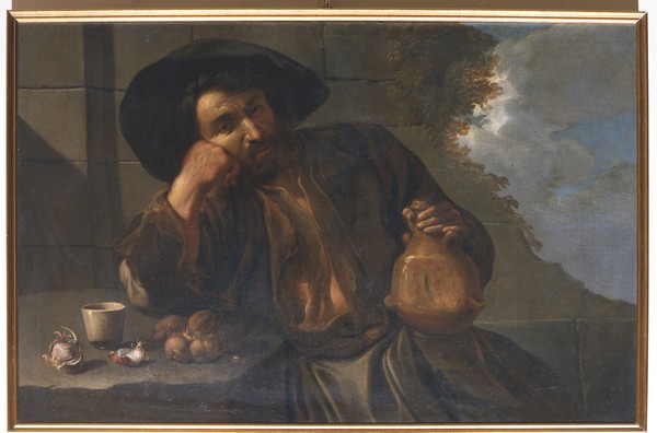 Romani Giuseppe, Contadino seduto con fiasco