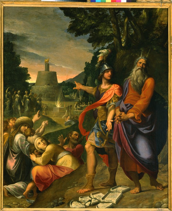 Carracci Ludovico, Giosuè mostra a Mosè il vitello d?oro