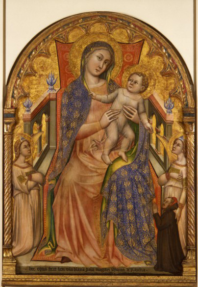 Simone de' Crocefissi - Madonna col Bambino, angeli e il donatore Giovanni da Piacenza