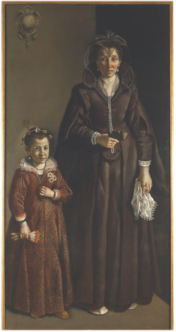  Alessandro Tiarini - Ritratto di gentildonna in piedi con la figlia