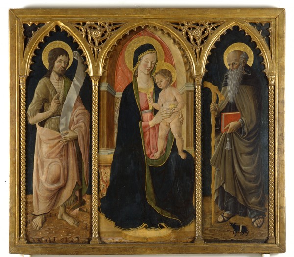 Cristoforo di Benedetto - Madonna col Bambino e i Santi Antonio Abate e Giovanni Battista