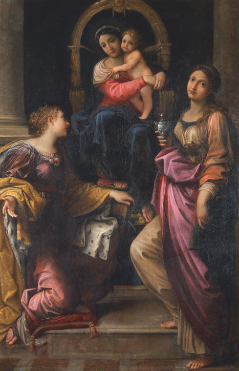 Albani - Madonna col Bambino in trono fra le Sante Caterina d'Alessandria e Maria Maddalena