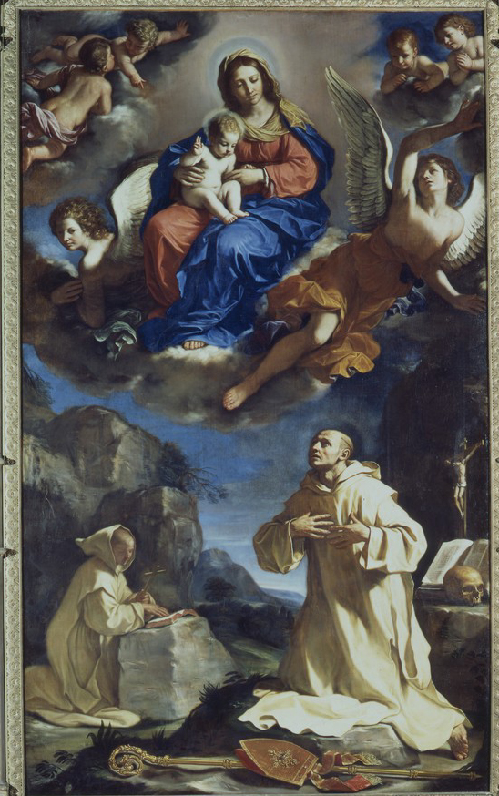 Guercino - San Bruno in adorazione della Madonna col Bambino in gloria