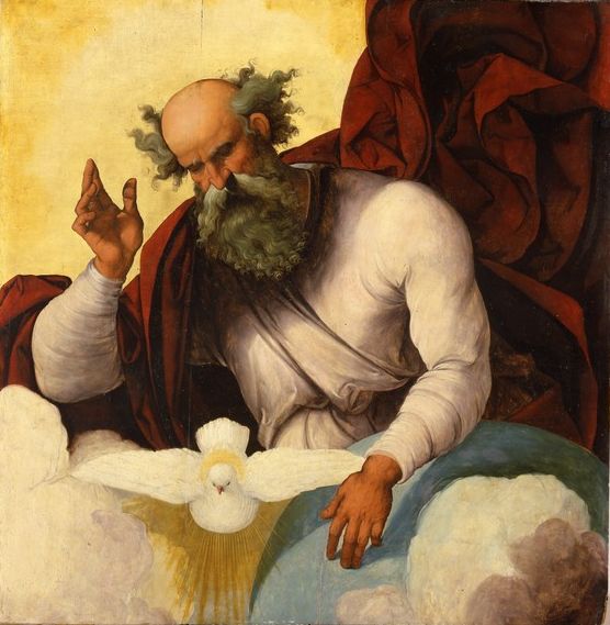 Ludovico Mazzolino - Padre Eterno con la colomba dello Spirito Santo